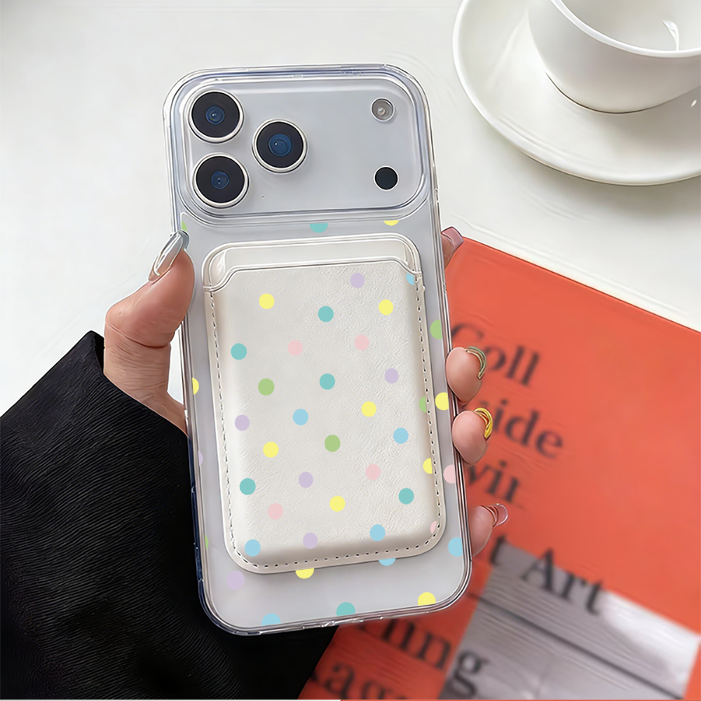 Colorful Polka Dot For Magsafe - огляд і ціна Leather Wallet Card Holder Phone Cover